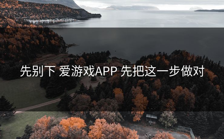 先别下 爱游戏APP 先把这一步做对