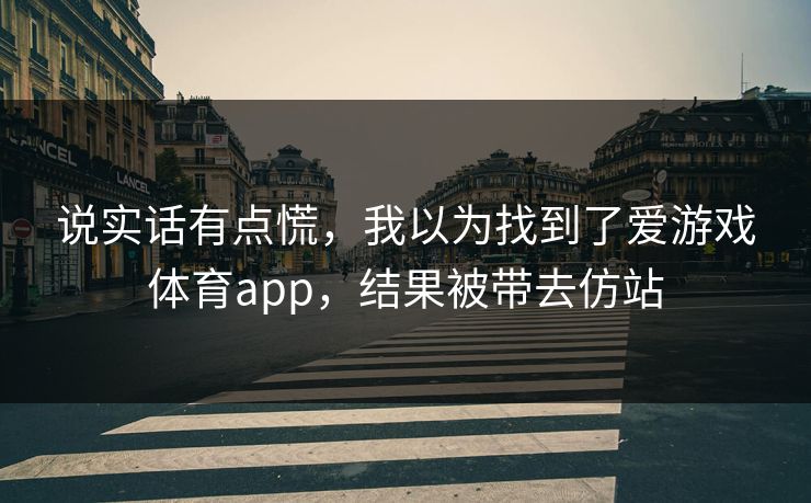 说实话有点慌，我以为找到了爱游戏体育app，结果被带去仿站